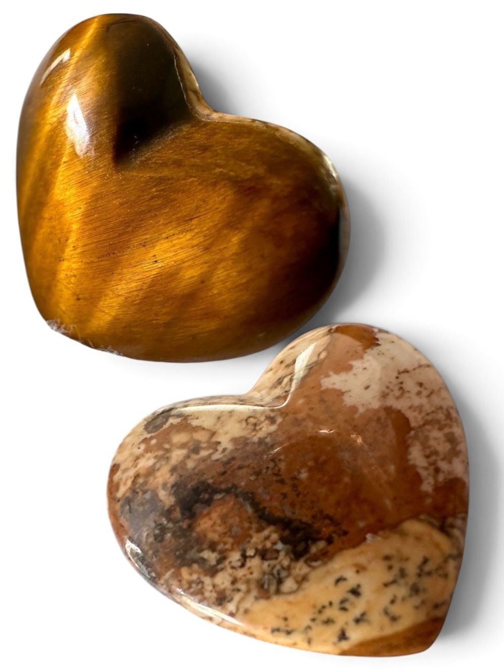 1PC Natural Cat Eye Stone Crystal Heart Love Stone Polished Brown/ Multi...
